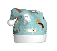 Migpkd Sombrero de Papá Noel de Navidad para gatos y perros lloviendo - Sombrero de Navidad para adultos para mujeres y hombres, suministros de fiesta festiva de Año Nuevo