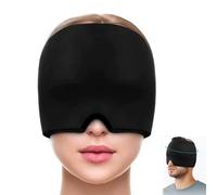 Migraña Gorro, Migraña Alivio Gorro de Gel para Dolor de Cabeza,Gorro Migraña Frio Reutilizable de Compresas Frias y Calientes (Negro)