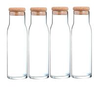 Migros Cucina & Tavola Decantador de cristal con tapón de corcho para agua, jugo, leche - 1000 ml - 4 Piezas