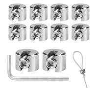 MIGUBIGU 10 PCS Abrazadera de Cable de Acero Inoxidable 2 mm M4, Abrazaderas Metalicas con Llave Inglesa, Clips de Alambre para Fijación de Cables de Acero y Cables