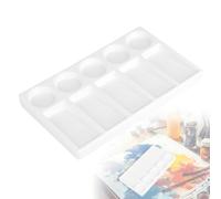 MIGUBIGU Paleta de Mezcla de Cerámica 10 Pozos Blanca, Bandeja de Porcelana Rectangular, Paleta de Pintura Rectangular de Cerámica para Acuarela Gouache Acrílico Pintura al Óleo 19,3 x 11cm