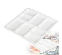 MIGUBIGU Paleta de Mezcla de Cerámica 8 Pozos Blanca, Bandeja de Porcelana Cuadrada, Paleta de Pintura Cuadrada de Cerámica para Acuarela Gouache Acrílico Pintura al Óleo 18,5cm