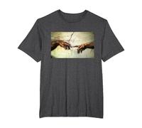 Miguel Ángel - Creación de Adán - Arte Vintage Camiseta, Hombre Tallas Grandes, Jaspeado Oscuro, 6X Alto
