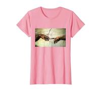 Miguel Ángel - Creación de Adán - Arte Vintage Camiseta, Mujer, Rosado, M