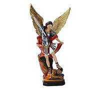 Miguel Derrotando a la Estatua de Satanás | Estatuilla del Arcángel de Colores, San Miguel Venciendo a Lucifer - Estatua Decorativa