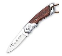 MIGUEL NIETO Navaja Junior 102 de 18,5 cm, con Hoja de Acero NA-58 de 8 cm. Mango de Cromo Duro y Madera Palo Viola, Sistema de Cierre de Piston