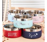 Miguha Cuencos Personalizados for Perros, Cuencos de Acero Inoxidable con Aislamiento Personalizado for Comida y Agua con un Bonito Nombre, Regalo for Perros y Gatos.(18cm)