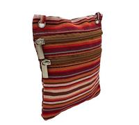 MIGURA Bolso bandolera Para Mujer Hombre Bolsito Tela Vintage Pequeño Mariconera Impermeable Bolsa de Hombro Étnica Viaje Deporte Trabajo Fiesta Festival Resistente 3 Compartimentos (Rojo/Naranja)
