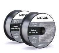 MIGVAN Alambre de Soldadura 0,8mm E71T-GS, Hilo tubular sin gas MIG para acero dulce, Bobina 1kg × 2, Flux Core Welding Wire para soldadoras MIG