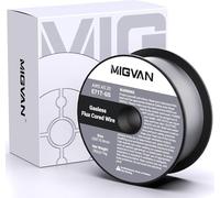 MIGVAN Alambre de Soldadura 0,8mm E71T-GS, Hilo tubular sin gas MIG para acero dulce, Bobina 1kg, Flux Core Welding Wire para soldadoras MIG