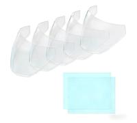 MIGVAN Juego de 7 discos de repuesto para casco de soldadura, cristal protector contra el sudor, 5 discos de protección exterior, 2 discos de protección interior