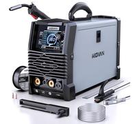 MIGVAN soldadora MIG/MAG 180A inversor IGBT 5en1 alambre tubular, CO₂/MAG, MMA, Lift-TIG, Spoolgun, 230V, 60% ciclo de trabajo, ligera y portátil, 2T/4T sinergia para aficionados y profesionales M180