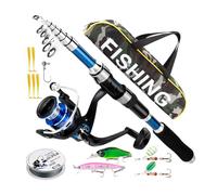Mihauuke Combo de Caña de Pescar y Carrete | Combo De Caña De Pescar para Adultos,Señuelos Spinner con Bolsa de Transporte para Perca Trucha Gato Principiantes y Adultos