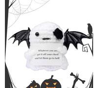 Mihauuke Fantasma Motivador de Ganchillo - Muñeca de Fantasma Halloween Emocional Hecha a Croché | Elementos Motivacionales Divertidos Juguetes de Emoción Decoración Escritorio para Madres Colegio