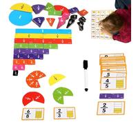 Mihauuke Fichas Magnéticas De Fracciones - Conjunto De Manipulativos Educativos De Matemáticas Para Aprendizaje,Juguete Educativo Para Práctica De Lecciones En Grupo Niños De 3+ Años En Preescolar