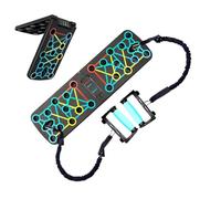 Mihauuke Tablero de Flexiones para Fitness, Soporte De Flexiones Con Código De Colores, Bandas Incluidas Entrenamiento de Fuerza Plegable para Hombres Mujeres Principiantes Gimnasio Casa Camping