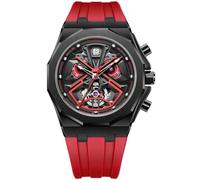 Mihawk Reloj de silicona de cuarzo digital con Black Darth Vader Serie,Reloj deportivo para hombre con Star Wars 1977 (rojo), rojo, correa