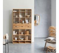 Miho - Biblioteca alta de roble macizo H 220 x B 120 x T 40 cm