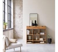 Miho - Biblioteca baja de teca maciza H 110 x B 120 x T 40 cm