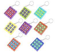 MIHURO 8 Piezas Llaveros de Tres en Raya Llaveros Tic Tac Toe para Niños de 8 a 12 Años 6 Colores Llaveros de Plástico de Tic Tac Toe Mochila Recuerdos para Fiesta Cumpleaños Niñas