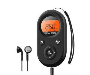 Miiauflskld Radio Personal de Bolsillo Am/FM Radio Recargable con BateríA de Larga DuracióN, Auriculares EstéReo, Temporizador de Apagado
