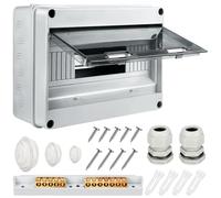 Miiepls Caja Cuadro Electrico Superficie，12 Modulos,Caja de Fusibles IP65 a Prueba de Agua con Bloque de Terminales, Carril DN, Caja Conexiones Electricas para Jardín o Exteriores