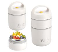 Miiepls Cereal Cup to Go - Taza de yogur de 680 ml, doble capa a prueba de fugas, taza de cereales para llevar, lonchera térmica con cuchara, bolsa Bento, contenedor térmico para el trabajo, la