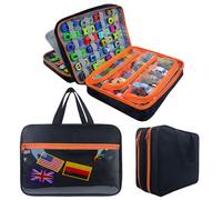 miiinaps Maletín de almacenamiento mejorado para coche de juguete, capacidad para más de 105 autos fundidos, caja de fósforos con bolsillo externo de PVC y correa de equipaje, funda de transporte