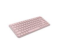 MIIIW K07 Dual Mode Wireless Bluetooth Keyboard, Universal Ultra-Slim Portable Mini Keyboard (BT 4.2+2.4G USB) with 85-Key Round Keycaps, Ergonomic Design for Windows, Mac, iOS, Android, Pink