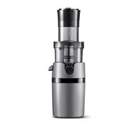 MIIKHI Exprimidor de jugo crudo separación de escoria doméstica comercial pequeña fruta frita de gran calibre, molienda lenta automática (color: gris plateado, tamaño: E_220V) (gris plateado UK_220V)