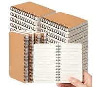 miikoul Paquete de 120 blocs de notas en espiral de 3 x 5 pulgadas, cuadernos de bolsillo pequeño con doble encuadernación de doble alambre, 60 hojas/120 páginas, cubierta de papel kraft caqui, mini