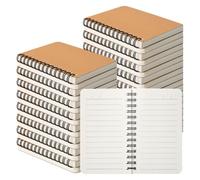 miikoul Paquete de 60 cuadernos rayados en espiral, cubierta de papel kraft, 3 x 5 pulgadas, 60 hojas/120 páginas, cuadernos rayados a granel, bloc de notas de tapa dura para viajes, oficina