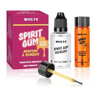 MIILYE Pegamento y removedor de goma Spirit - Pegamento cosmético profesional de 15 ml para cara, piel, cuerpo, escenario, efecto especial, prótesis, maquillaje y peluca de cosplay