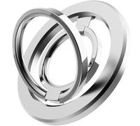 Miimall Anillo Mag-safe compatible con iPhone 17/16/15/Pro Max/Pro, anillo magnético de doble lado, caballete resistente de aleación de zinc, Durable Mag Safe Ring para iPhone 17 16 15 14 13 12, plata