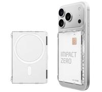 Miimall Cartera mag-Safe Compatible con iPhone 17 16 15 14 13 12 Pro MAX Plus Air, Tarjetero Magnético para 2 Tarjetas, Slim Magnetic Wallet with Stand, Cartera Magnetica para iPhone 17, Transparente