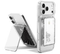 Miimall Cartera mag-Safe Compatible con iPhone 17 16 15 14 13 12 Pro MAX Plus Air, Tarjetero Magnético para 2 Tarjetas, Slim Magnetic Wallet with Stand, Cartera Magnetica para iPhone 17, Transparente