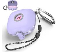 Miimall Compatible con funda Beats Fit Pro, [llavero] [bloqueo seguro] Funda protectora de TPU con cordón, funda protectora anticaídas que absorbe los golpes con un solo clic para Beats Fit Pro-Purple