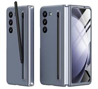 Miimall Compatible con Funda Samsung Galaxy Z Fold 5 con S Pen, Funda Fold5 con Ranura para S-Pen + Protector de Pantalla Frontal, Carcasa Mate Antideslizante para Galaxy Z Fold 5 2023-Gris Oscuro