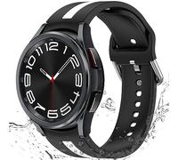 Miimall Correa de Silicona Compatible con Samsung Galaxy Watch 5/5pro/4/4 Classic/3/Active 2, 20mm Pulsera Deportiva Ligera y Suave, Correa de Repuesto para Samsung Galaxy Watch 5 44mm-Blanco Negro