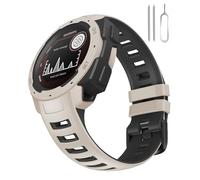 Miimall Correa de silicona para Garmin Instinct, correa deportiva impermeable de repuesto para Garmin Instinct 2/Instinct Solar/Tactical/Esports/Tide/Crossover/Surf (Blanco-Negro)