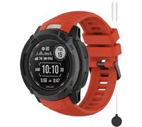 Miimall Correa de silicona suave compatible con Garmin Instinct 2X/Solar/Tactical Edition, transpirable, ligera, impermeable, correa de repuesto ajustable para Instinct 2X Solar, talla única, Acero
