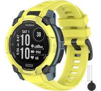 Miimall Correa Deportiva de Repuesto para 45mm Garmin Instinct E, Pulsera Adjustable de Silicona Suave y Transpirable con Herramientas, banda para Instinct E 45mm-Amarillo