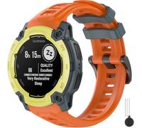 Miimall Correa Deportiva de Repuesto para 45mm Garmin Instinct E, Pulsera Adjustable de Silicona Suave y Transpirable con Herramientas, banda para Instinct E 45mm-Naranja Azul Crepuscular