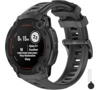 Miimall Correa Deportiva de Repuesto para 50mm Garmin Instinct 3 Solar/AMOLED. Pulsera Adjustable de Silicona Suave y Transpirable con Herramientas, banda para Instinct 3 Solar/AMOLED 50mm-Gris