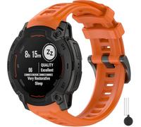 Miimall Correa Deportiva de Repuesto para 50mm Garmin Instinct 3 Solar/AMOLED. Pulsera Adjustable de Silicona Suave y Transpirable con Herramientas, banda para Instinct 3 Solar/AMOLED 50mm-Naranja