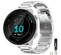 Miimall Correa elegante para Garmin Vivoactive 6/5/3, Forerunner 55/165 Music, Venu Sq/2 Plus, correa de metal de 20 mm para mujer, pulsera de acero inoxidable para Vivomove Sport/Trend/3, Approach