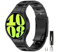 Miimall Correas de titanio para Samsung Galaxy Watch 7 Band de 44 mm y 40 mm, sin huecos, correa de metal ligera y duradera para Galaxy Watch FE/7/6/5/5 Pro/4/6 Classic/4 Classic Titanium Band - Negro