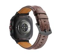 Miimall Correas para Samsung Galaxy Watch Ultra de 47 mm, correa de cuero genuino vintage para Galaxy Watch 7 Ultra de 47 mm, correa de conector Matel duradera para Galaxy Watch Ultra, café