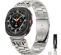 Miimall Correas para Samsung Galaxy Watch Ultra de 47 mm, correa de metal de acero inoxidable, conector duradero, elegante correa de metal Galaxy Watch, correa de repuesto con un solo clic - Starlight
