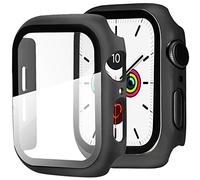 Miimall Funda Compatible con Apple Watch Series 3/2/1 42mm Carcasa Protector Cristal,2 en 1 PC Case Vidrio Templado Alta Sensibilidad Protector Pantalla para iWatch Series 3/2/1 42mm - Negro